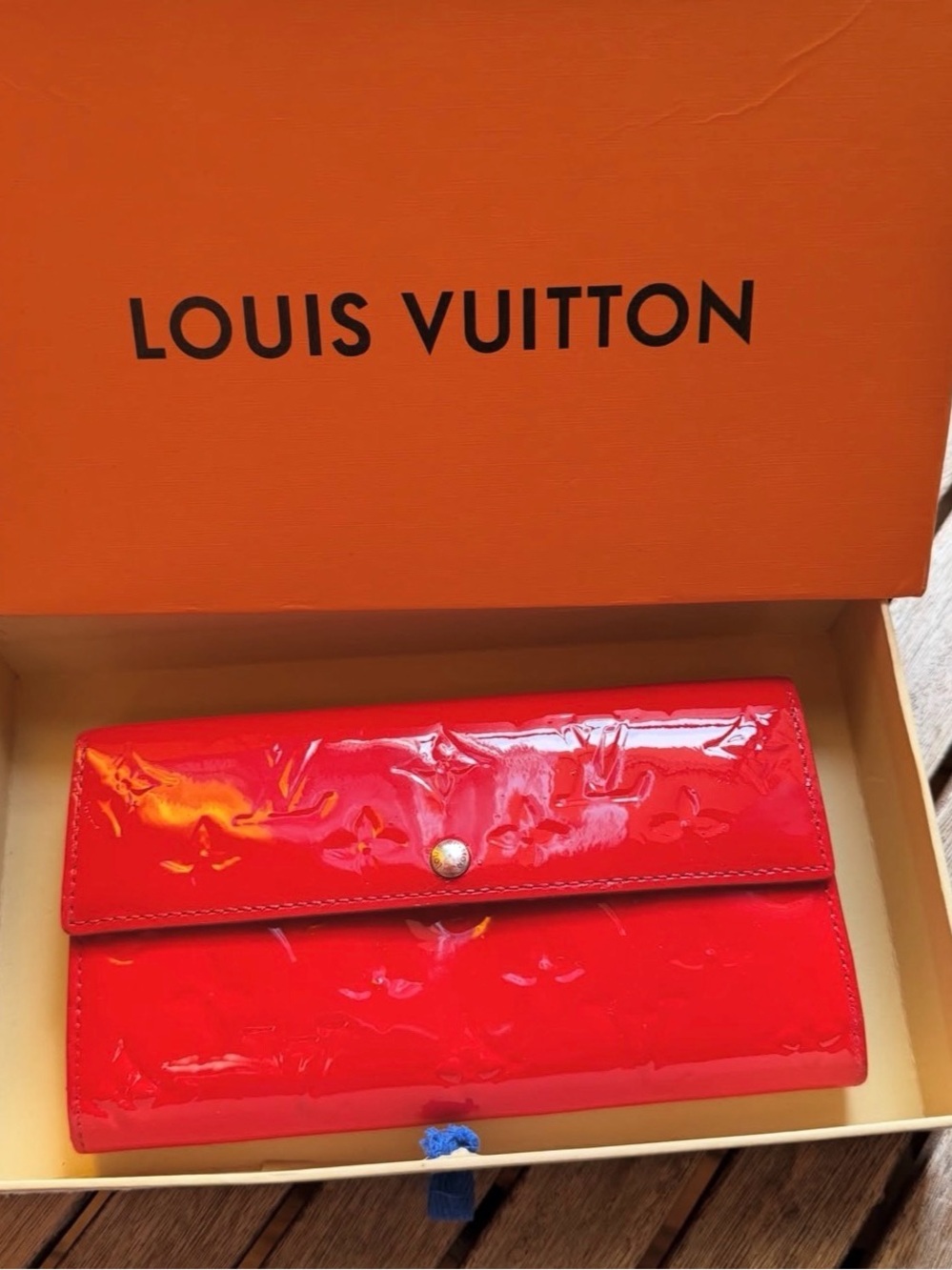 Louis Vuitton Vernis Patent Leather Bright Red Continental Wallet
